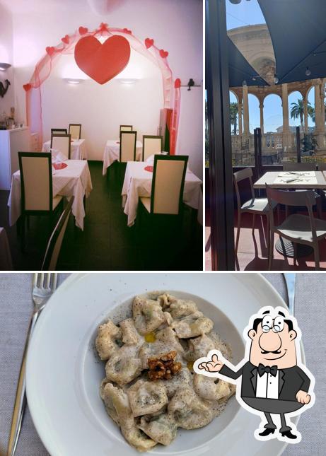 La interni e cibo del ristorante