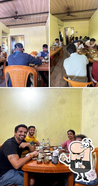 Take a seat at one of the tables at Sri Basaveshwara khanavali
