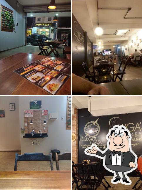 O interior do Guga's Burguer & Pizza