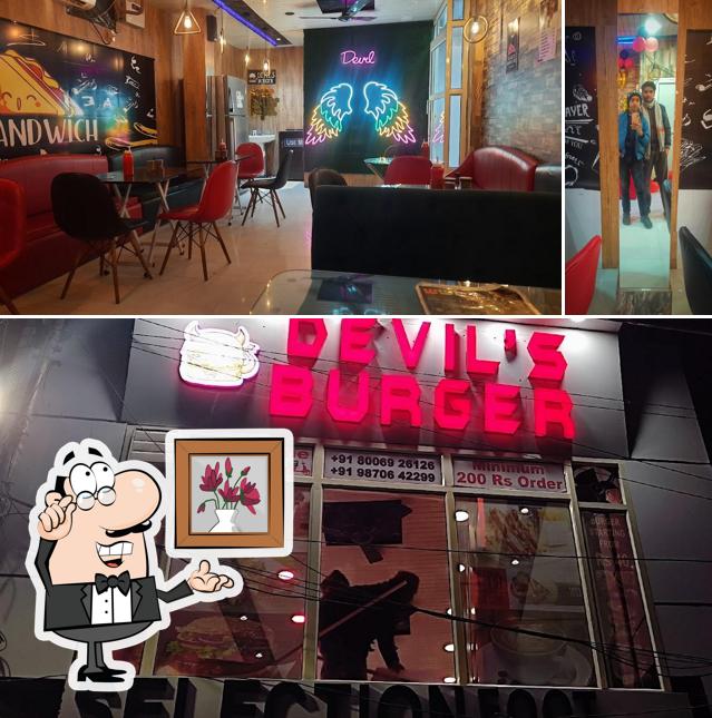 The interior of Devils burger