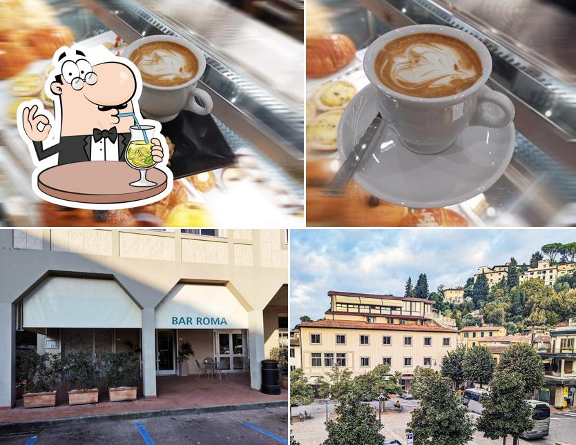 Questa è la immagine che raffigura la bevanda e esterno di Bar Roma