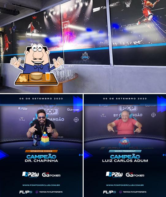 A imagem da comida e bebida a P2W Poker Brasília