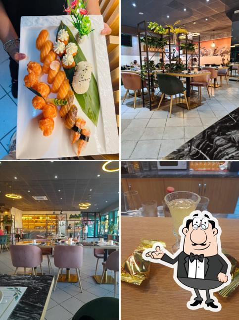 Gli interni di UBE Sushi Lab
