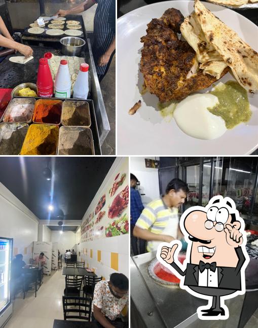 Take a look at the image displaying interior and food at Halal Chick