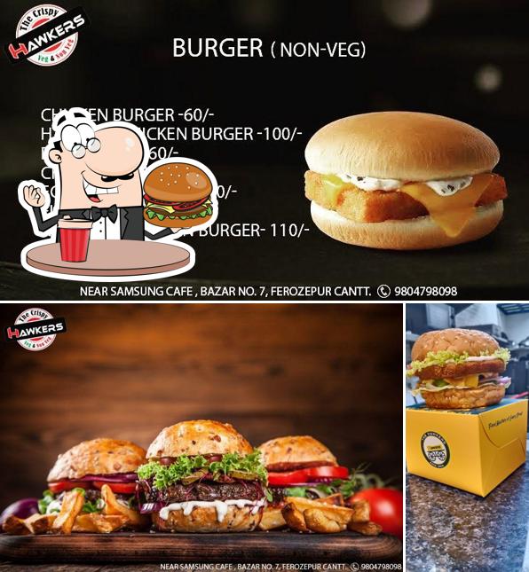 Try out a burger at The Hawkers