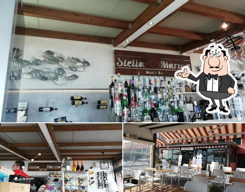 Siediti a un tavolo di Stella Marina Beach Bar ristorante spiaggia privata