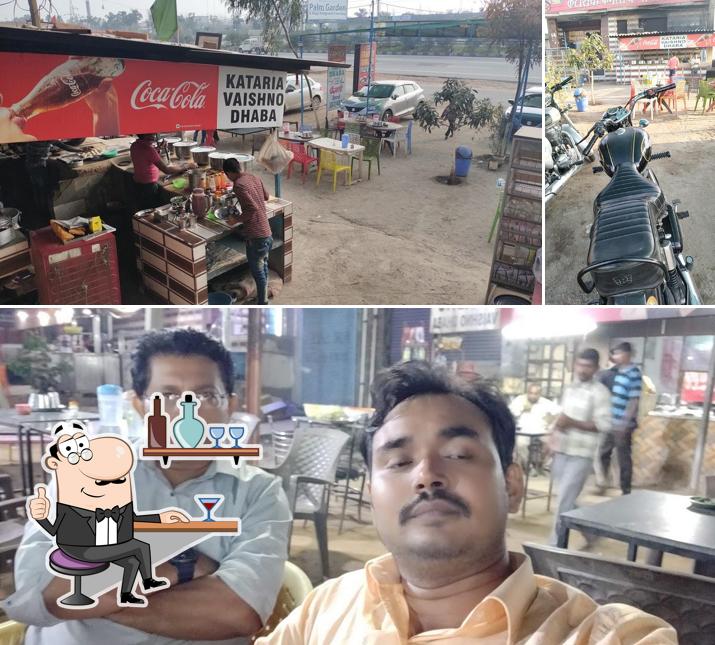 Take a seat at one of the tables at Katariya Vaishno Dhaba
