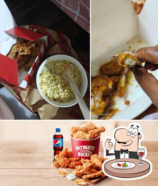 KFC is distinguished by food and beverage