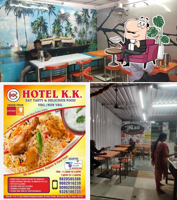 Take a seat at one of the tables at HOTEL KK