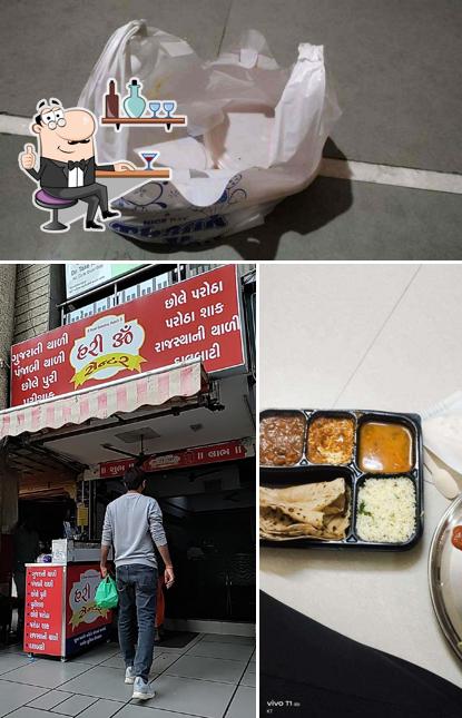 Take a seat at one of the tables at Hari Om