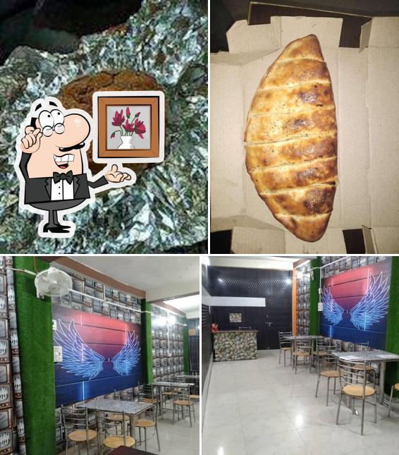 This is the photo depicting interior and food at Pizza Heart