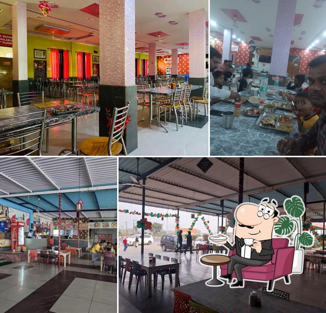 Take a seat at one of the tables at 140% Veg New Gulshan Dhaba