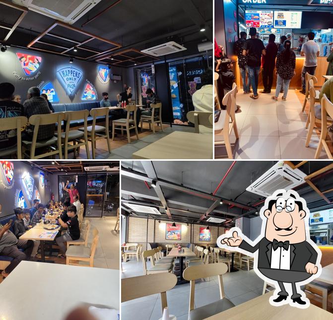 The interior of Domino's Pizza Panch Hatdi, Porbandar