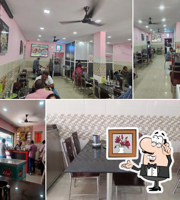 The interior of Hotel Sree Saravana Bhavan (pure vegetarian)