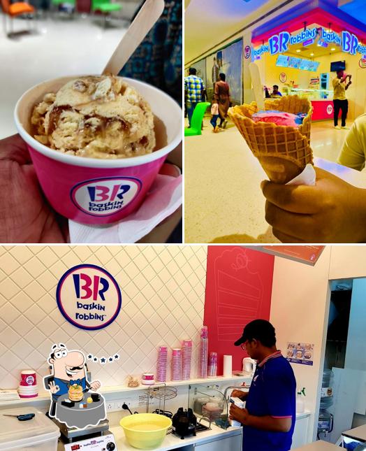 Among different things one can find food and beverage at Baskin Robbins
