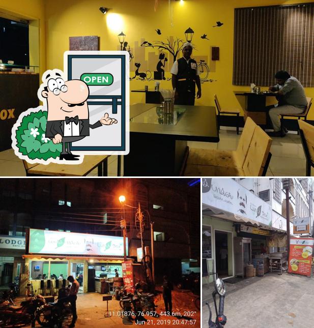 Among various things one can find exterior and interior at Rajbhavan's LunchBox