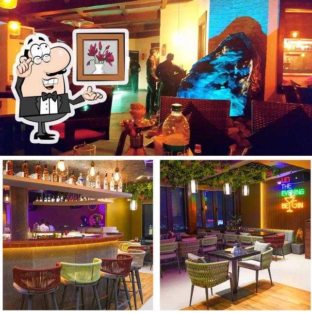 The interior of Liquid Lounge