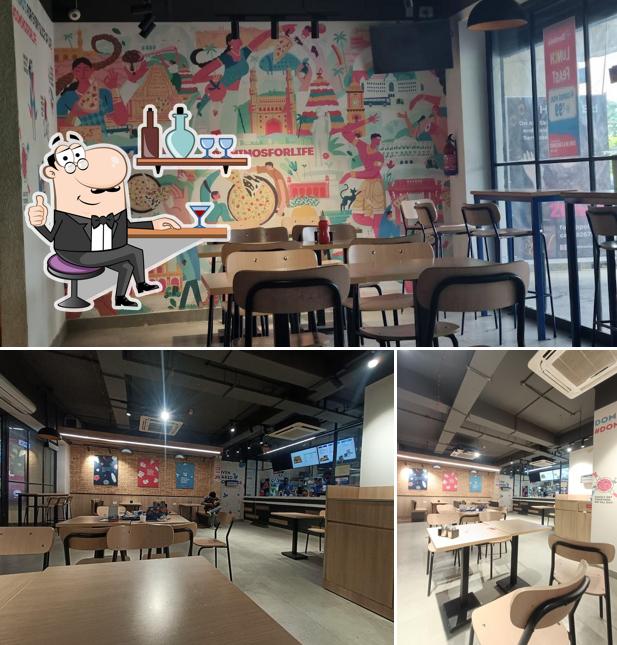 The interior of Domino's Pizza Radhakrishna Nagar, Khammam