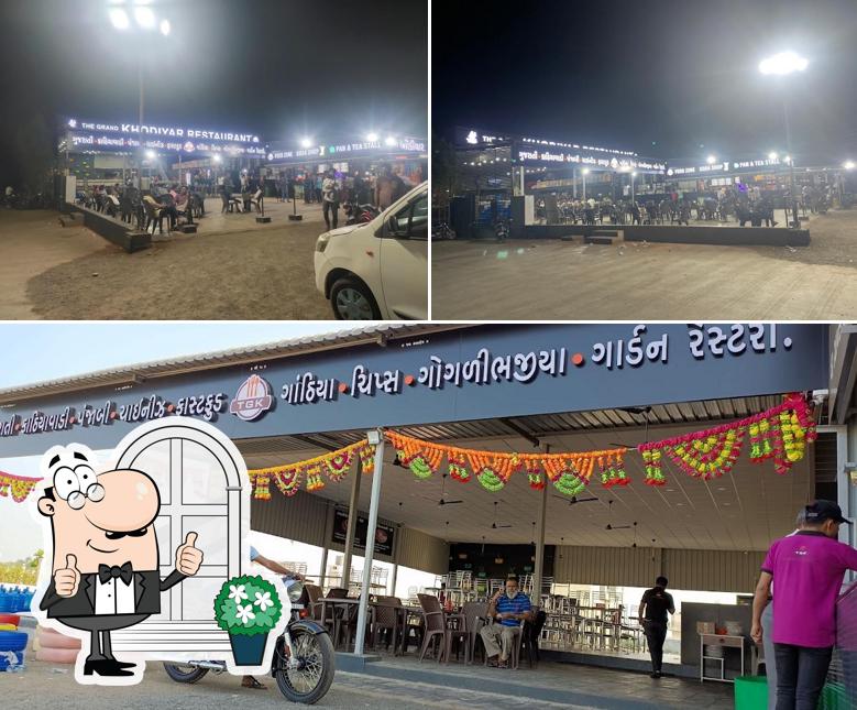 Enjoy the view at the outside area of The Grand Khodiyar Restaurant / Best Restaurant in Rajkot