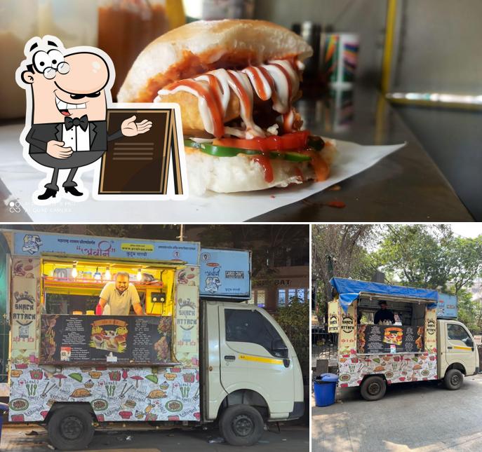 This is the picture depicting exterior and food at Snack Pe Attack