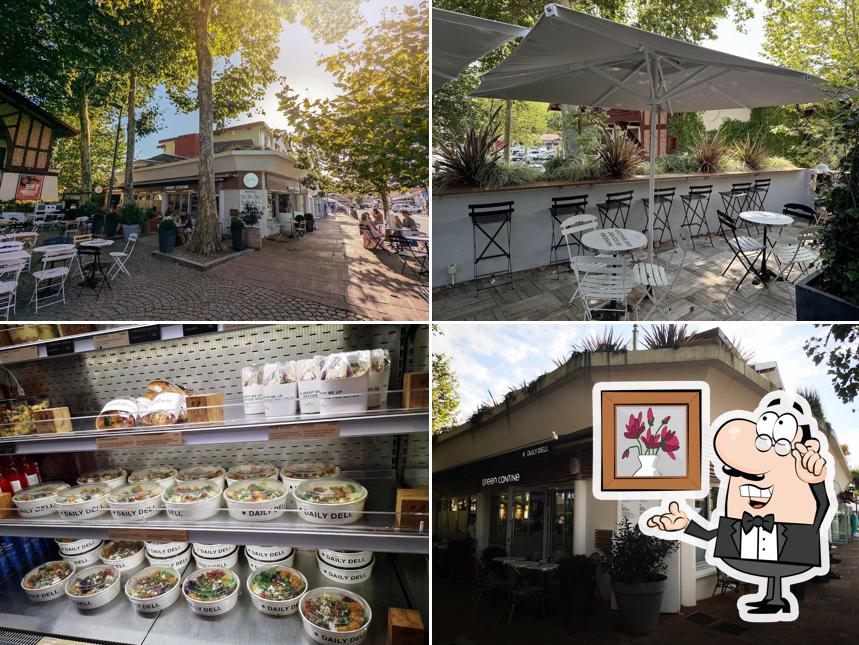 Installez-vous à l'une des tables de Green Cantine - Centre-ville