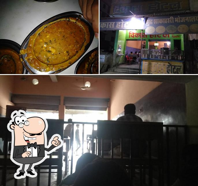 Among different things one can find interior and food at Vikas Hotel