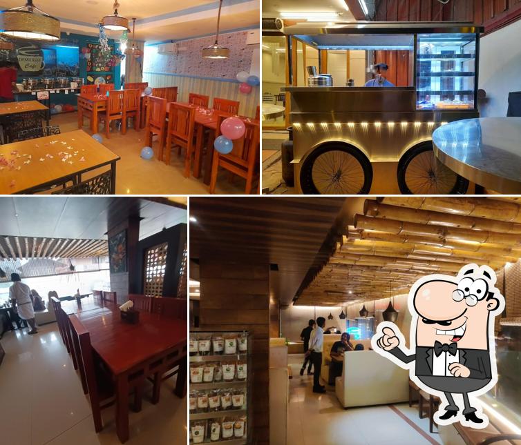 The interior of Ruchi Veg Restaurant