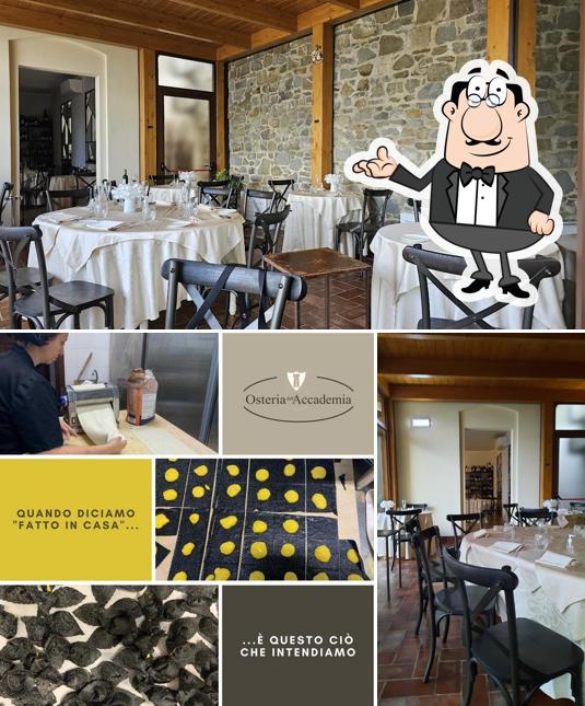 Gli interni di Osteria dell'Accademia