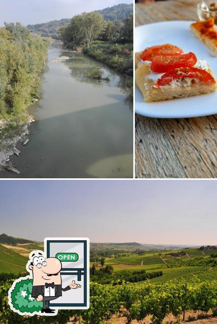 La esterno e cibo del ristorante