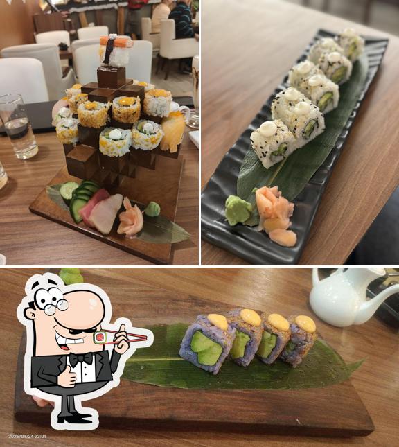 Pick various sushi options Pick various sushi options