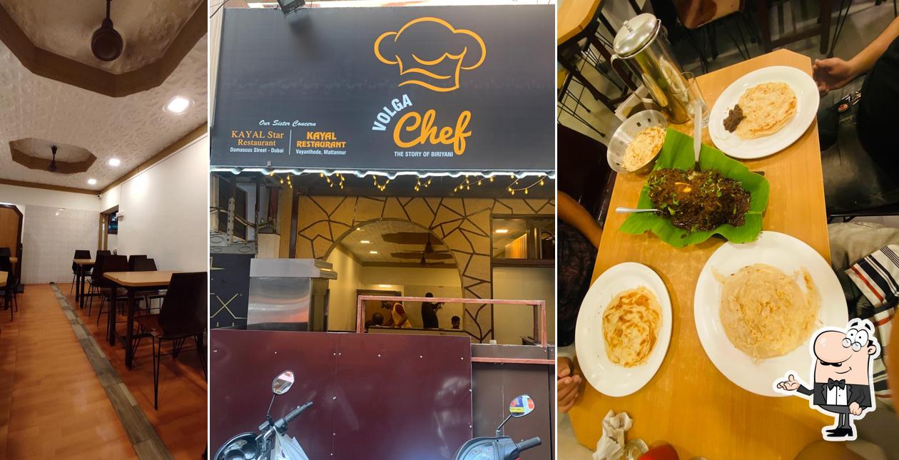 Take a seat at one of the tables at Volga Chef Restaurant