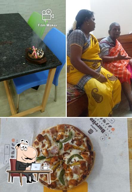 Among various things one can find interior and pizza at LIMINOS