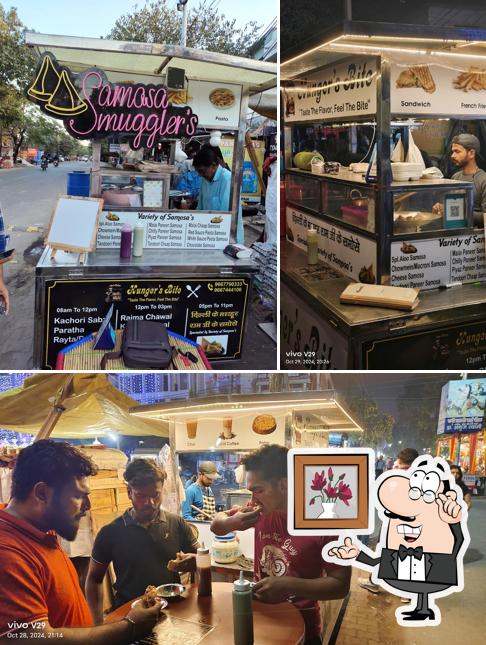 The restaurant's interior and food