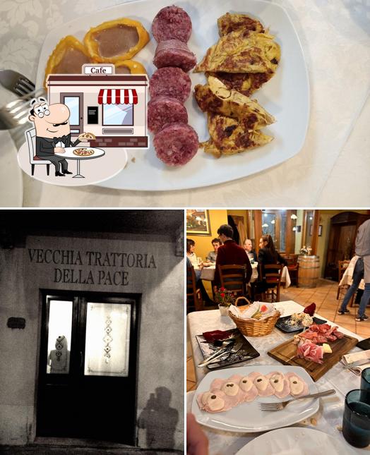 La Vecchia Trattoria della Pace si caratterizza per la esterno e cibo