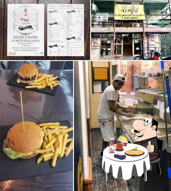 Prenditi un hamburger a City Pizza e Pollo Chic