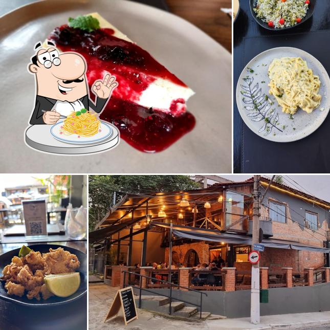 Espaguete carbonara em Em Brasa Bar e Parrilla