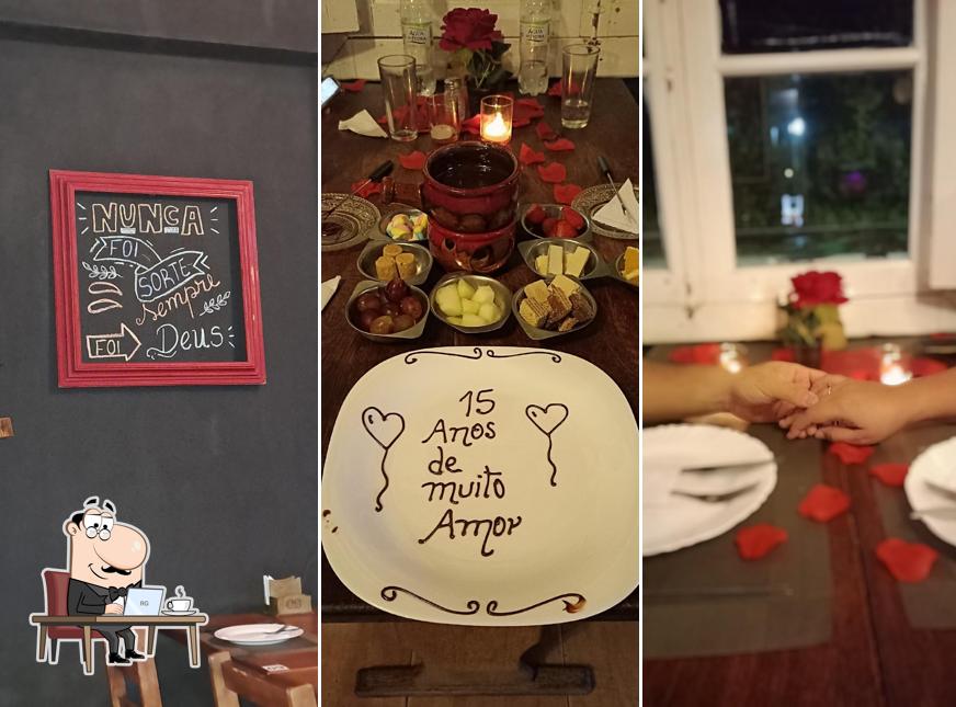 O interior do Restaurante Fondue Deck House