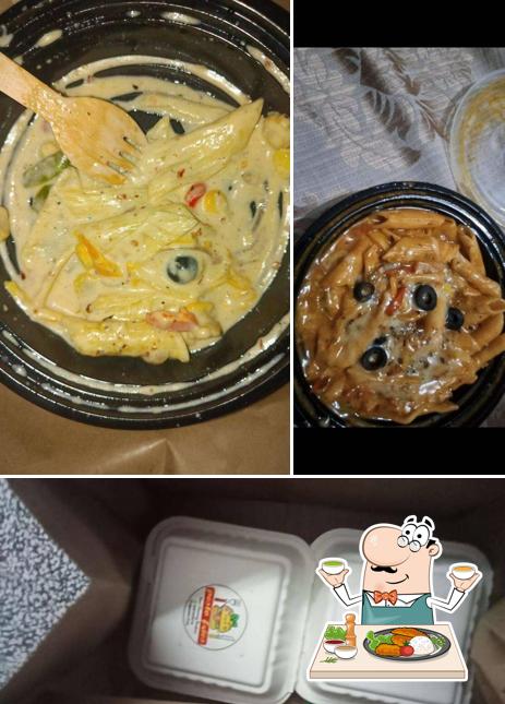 Take a look at the picture depicting food and interior at PestoFries