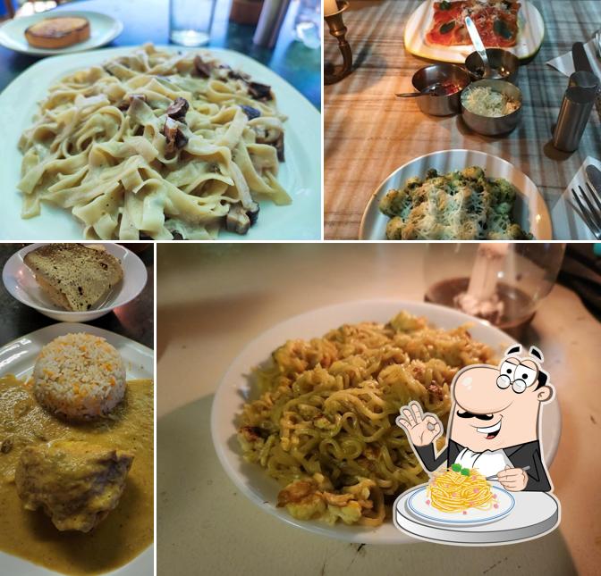 Spaghetti carbonara at Savage Garden Restaurant