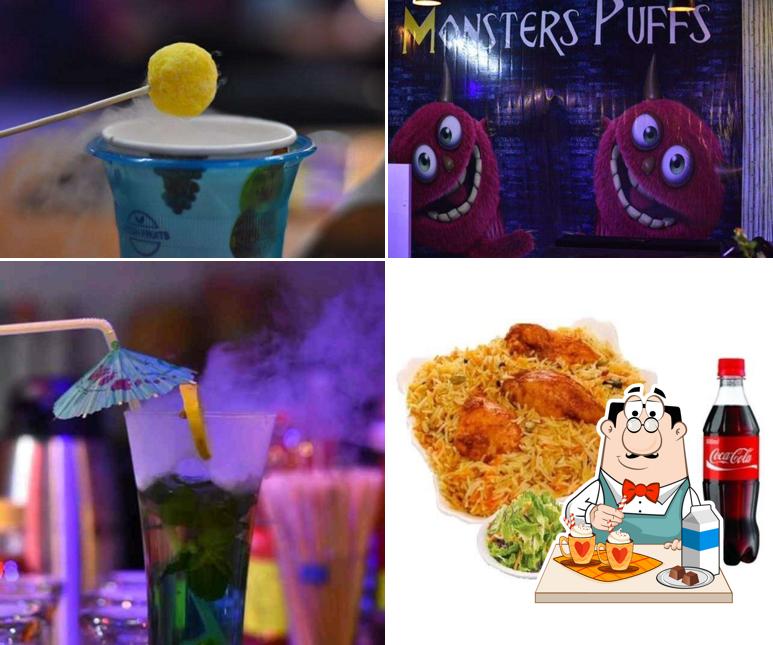 Monsters Puffs serves a selection of beverages