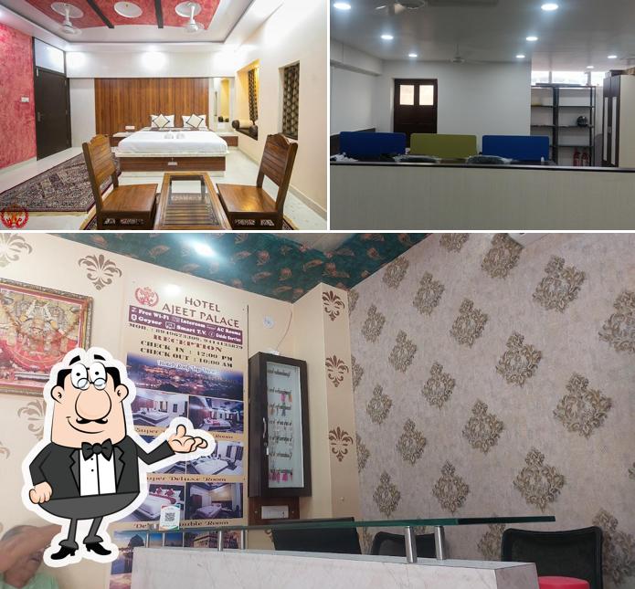 Take a seat at one of the tables at Hotel Ajeet Palace