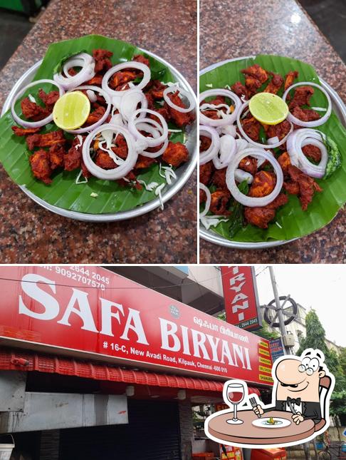 The image of food and exterior at Safa Briyani New Avadi Road chennai