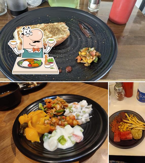 Check out the picture depicting food and beverage at The D Pizza