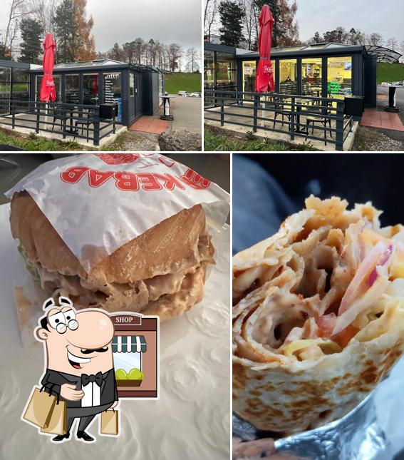 La foto di esterno e cibo da Döner Kebab Pfäffikon Imbiss