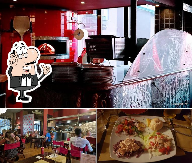 La interni e cibo del ristorante