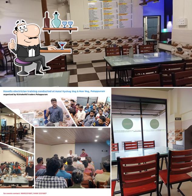 Take a seat at one of the tables at Vyshag Family Restaurant