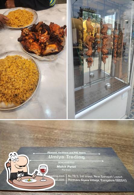 The picture of food and interior at 5 star Biryani Paradise