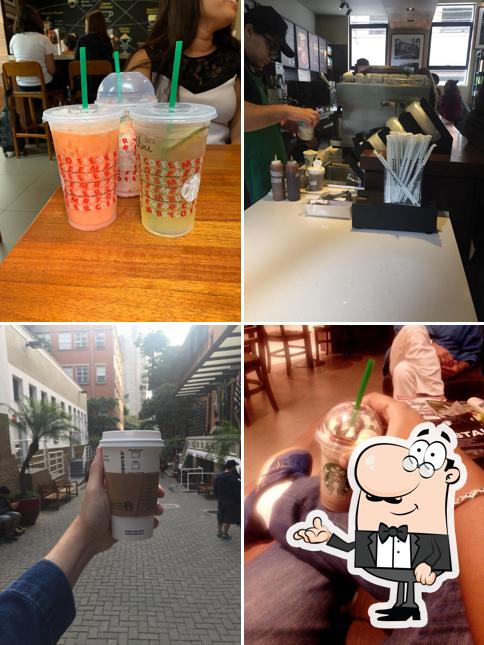 O interior do Starbucks