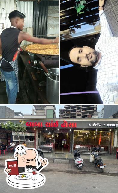 Check out the photo showing food and exterior at Baba Sai Dhosa