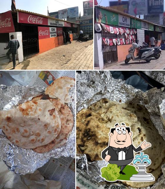 This is the picture depicting exterior and food at Om vaishno
